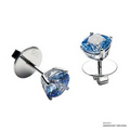 1 Carat Fancy Blue Solitaire Earring Made with Swarovski Zirconia